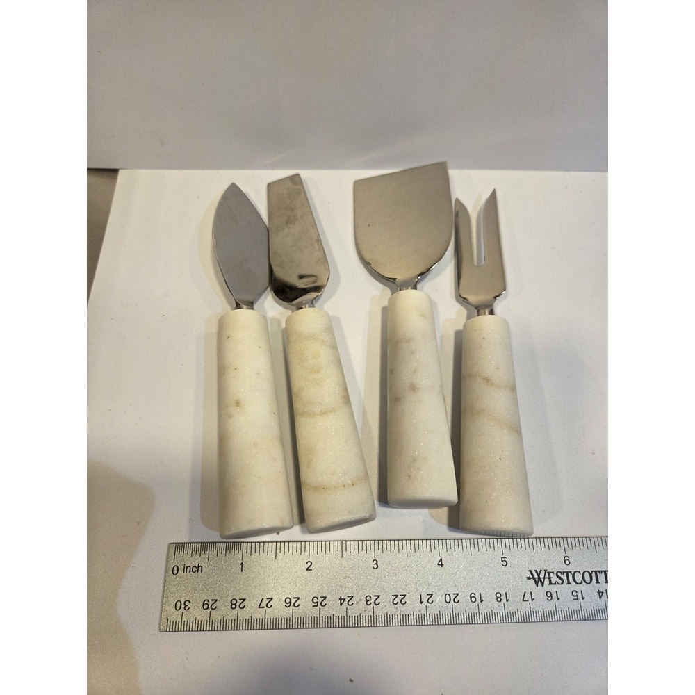 Marble Cheese Knives, Fork ‎ 4 piece Set
